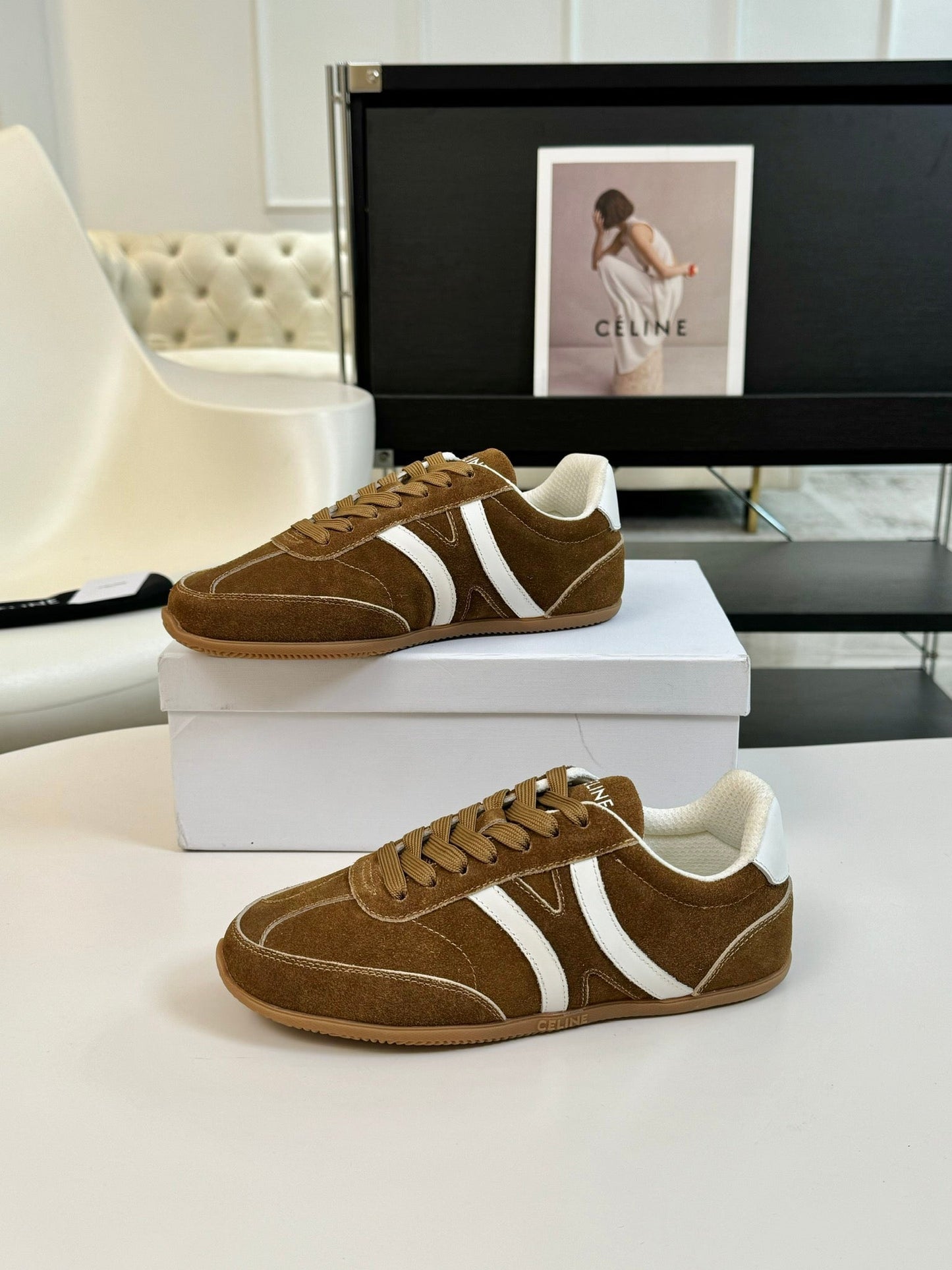 TRAINER LOW LACE - UP CIDER BROWN SUEDE