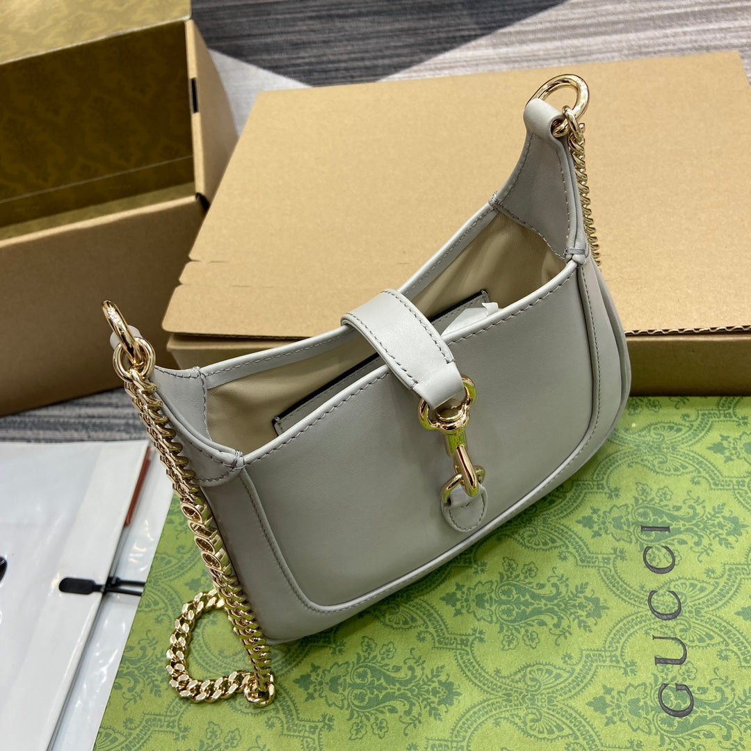 JACKIE NOTTE MINI BAG 19 IN WHITE CALFSKIN GOLD HARDWARE