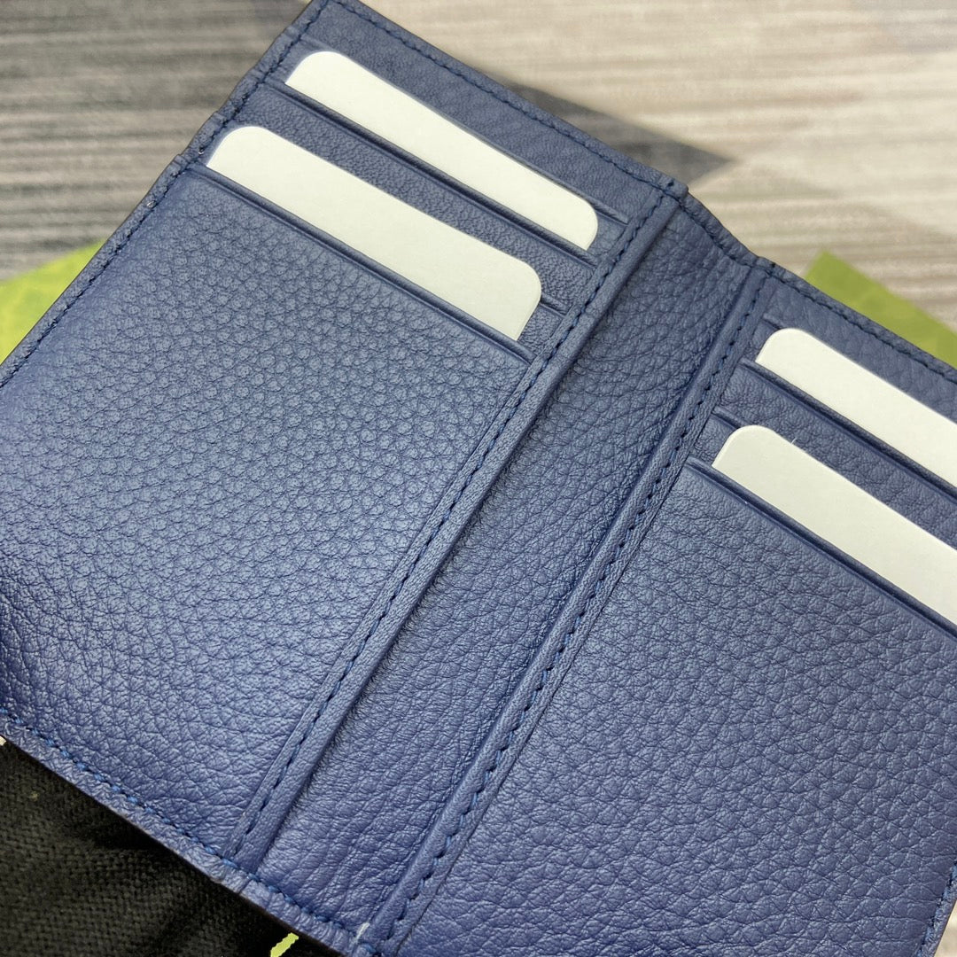 LONG CARD HOLDER 12 IN CLASSIC BLUE CALFSKIN