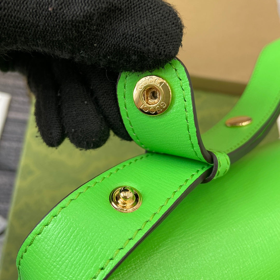 HORSEBIT 1955 SHOULDER BAG 25 IN THYME GREEN LAMBSKIN GOLD HARDWARE