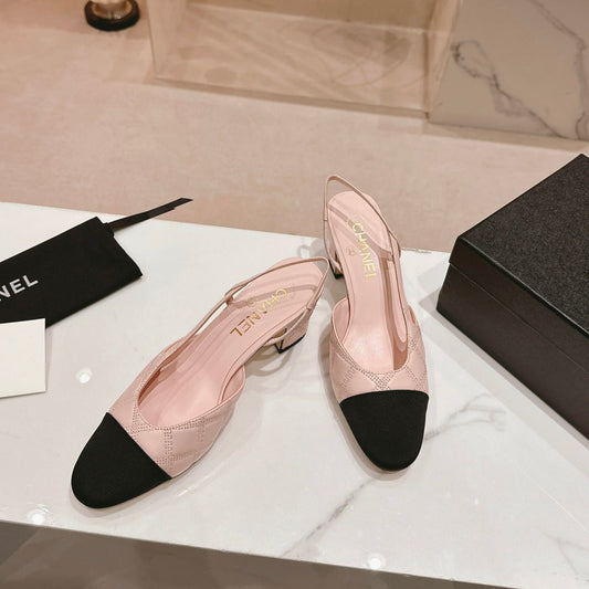 cc slingbacks 55 pink lambskin embroidery grosgrain