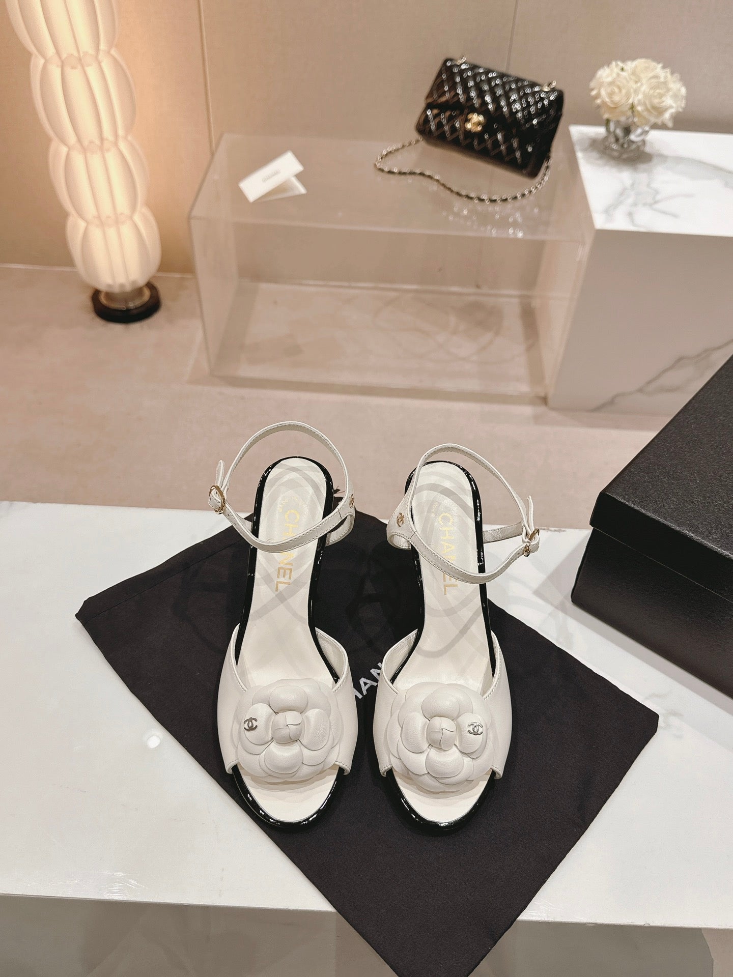 cc slingbacks sandal flower 85 white calfskin