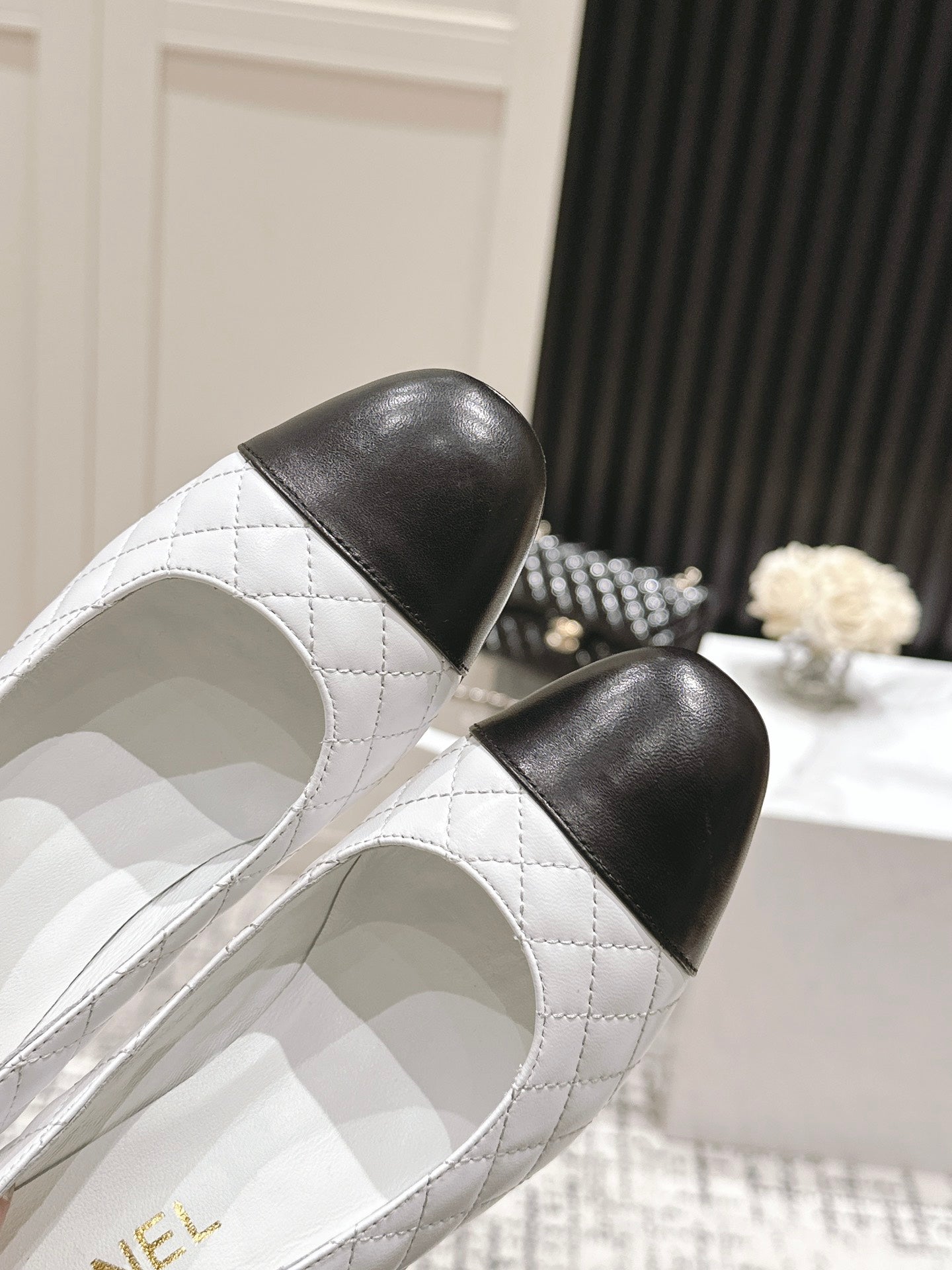 CC High Heels 65mm White Quilted Lambskin