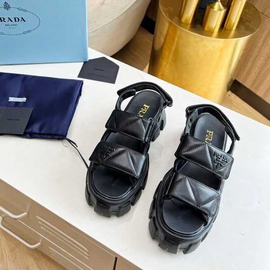 PRA MONOLITH NAPPA SANDALS BLACK LAMBSKIN