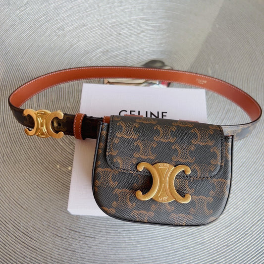 triomphe canvas belt bag triomphe gold buckle