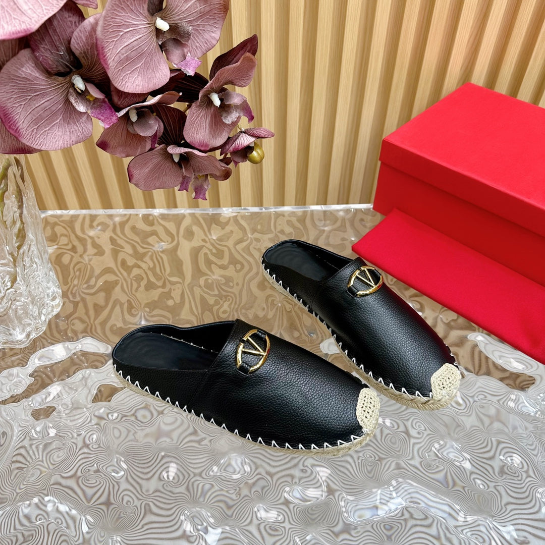 The Bold Edition VLogo Mules Black Leather