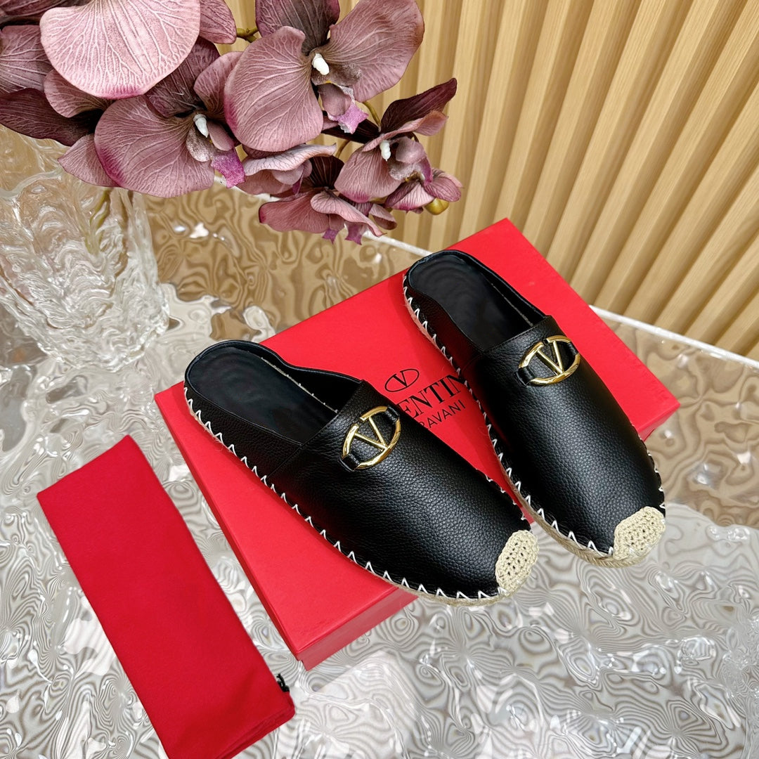 The Bold Edition VLogo Mules Black Leather