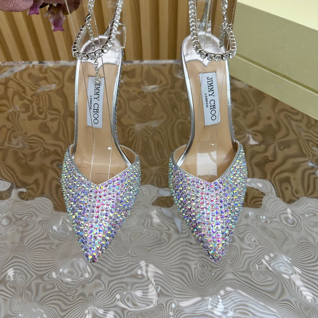 Jimmy Saeda 105 In Multicolor Pearl Studded Lambskin Pumps 581501