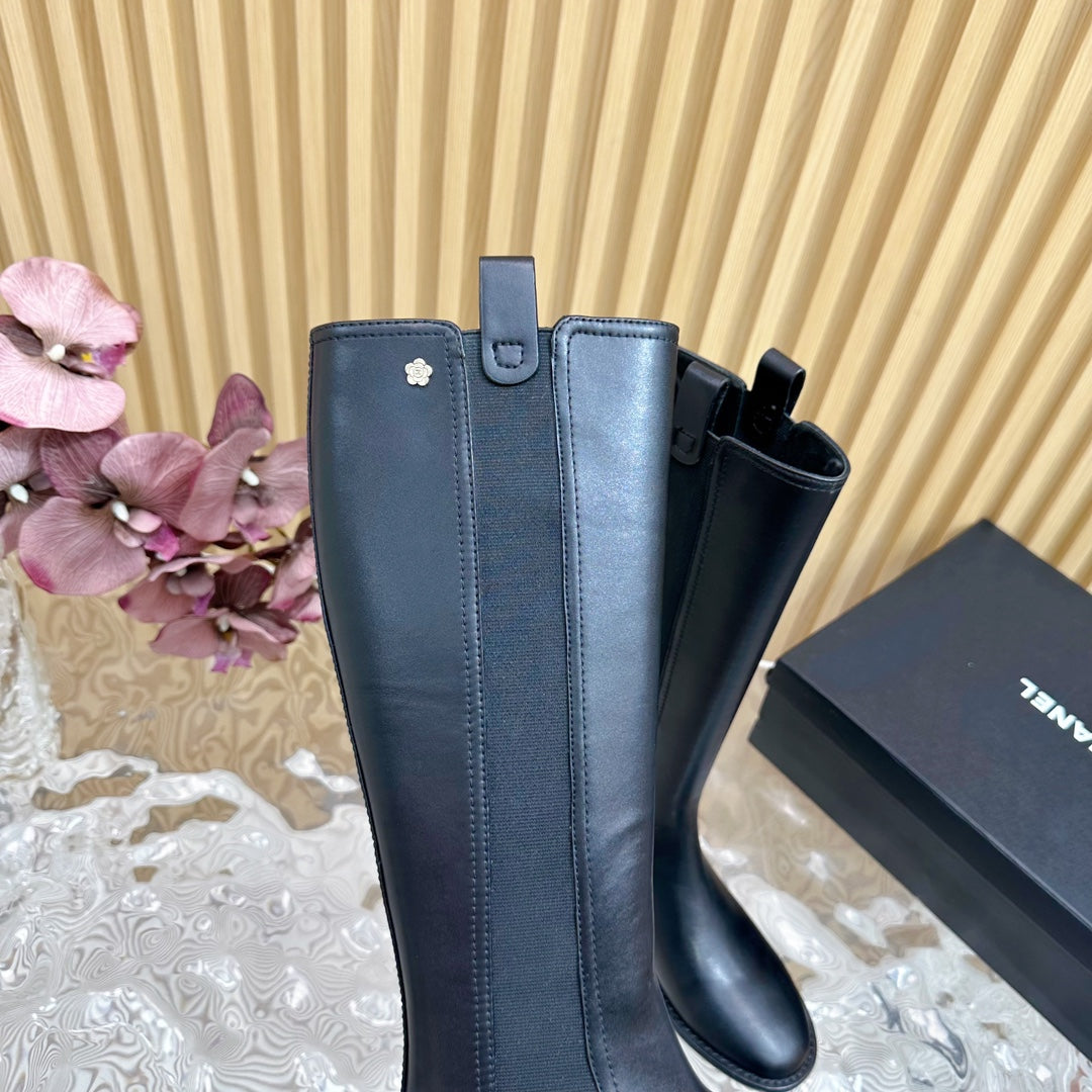 CC High Boots 25mm Black Calfskin