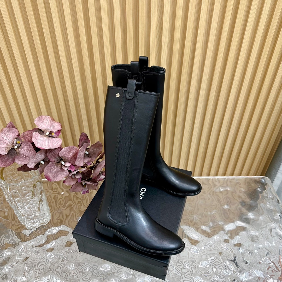 CC High Boots 25mm Black Calfskin