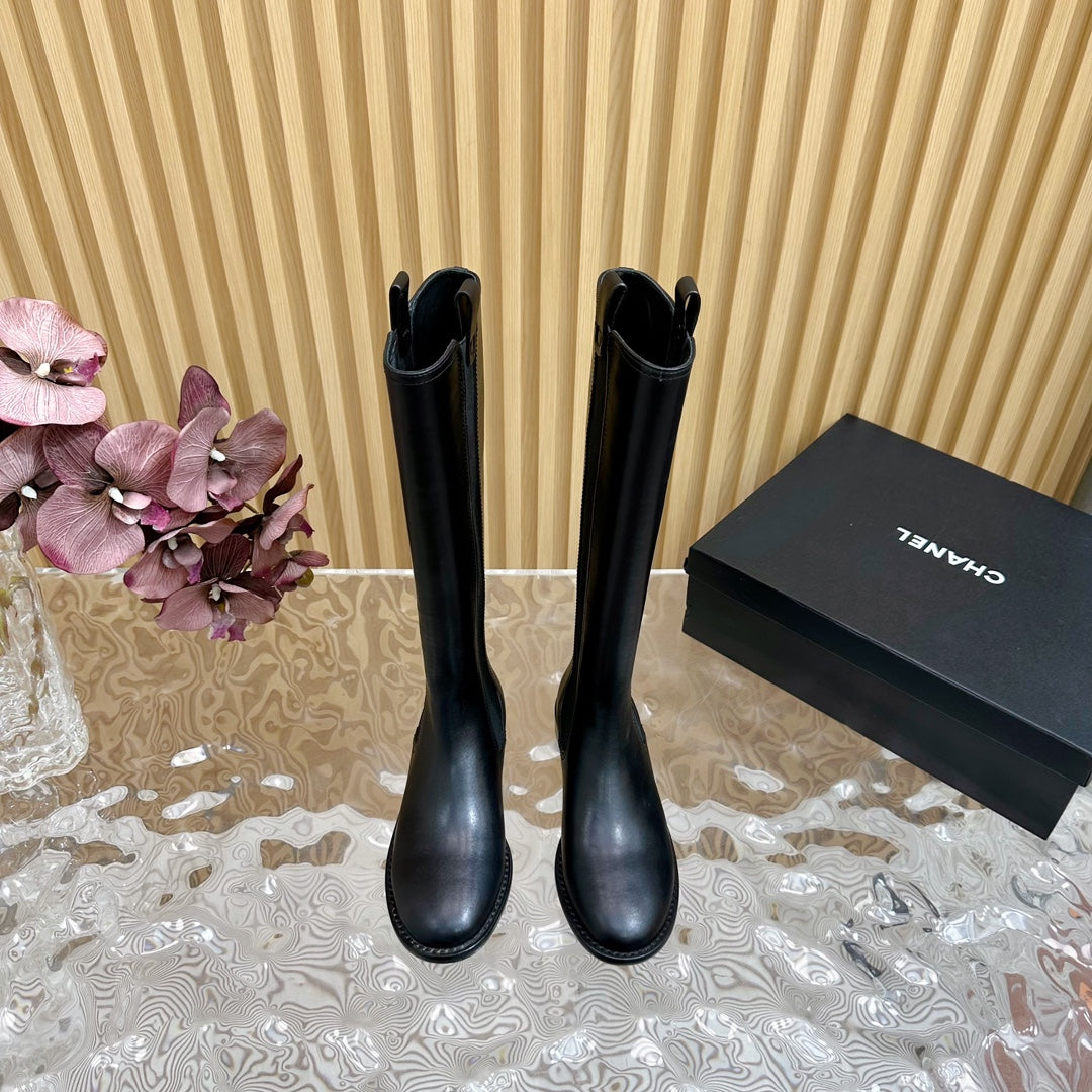 CC High Boots 25mm Black Calfskin