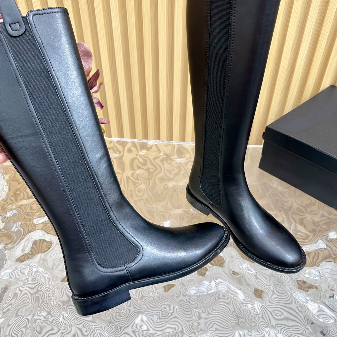 CC High Boots 25mm Black Calfskin