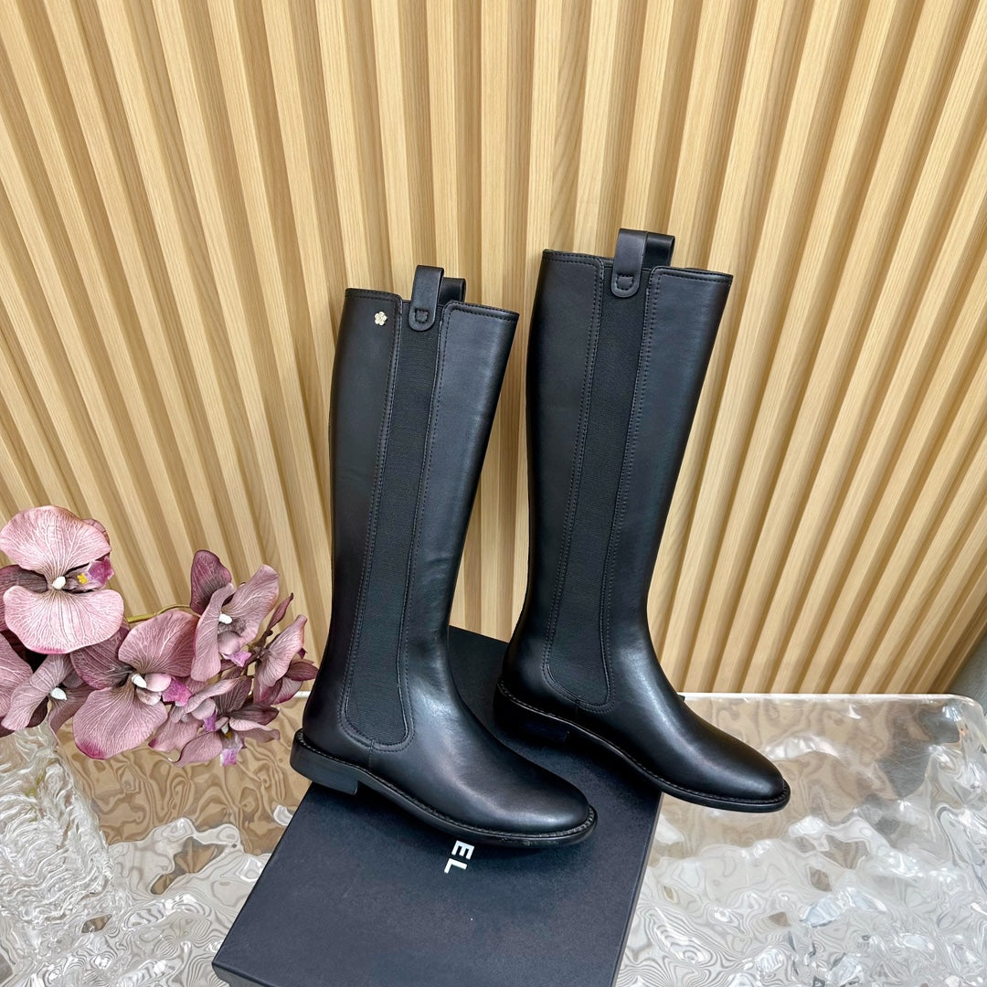 CC High Boots 25mm Black Calfskin