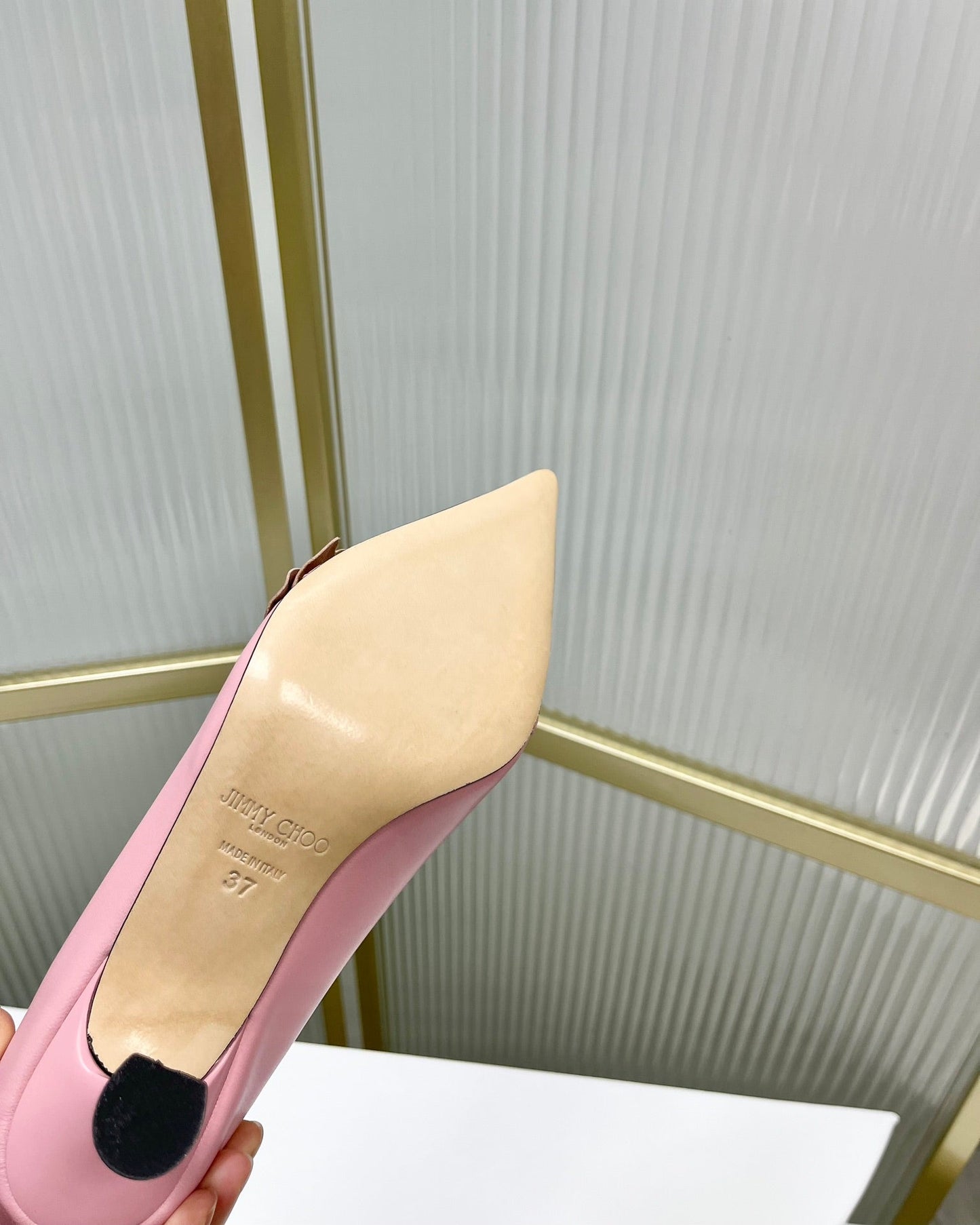 Jimmy Pumps 65mm In Pastel Pink Cowhide 597813