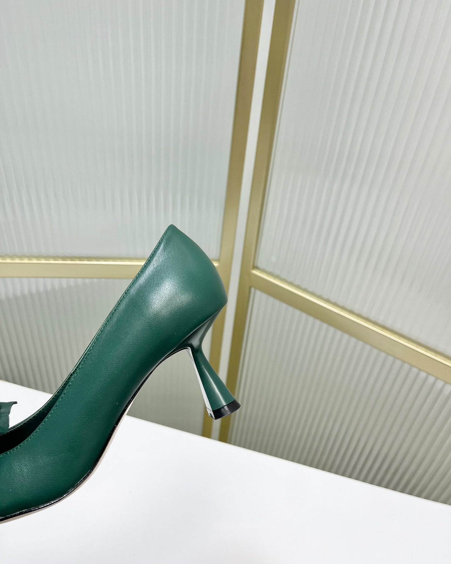 Jimmy Pumps 65mm In Dark Green Cowhide 597815