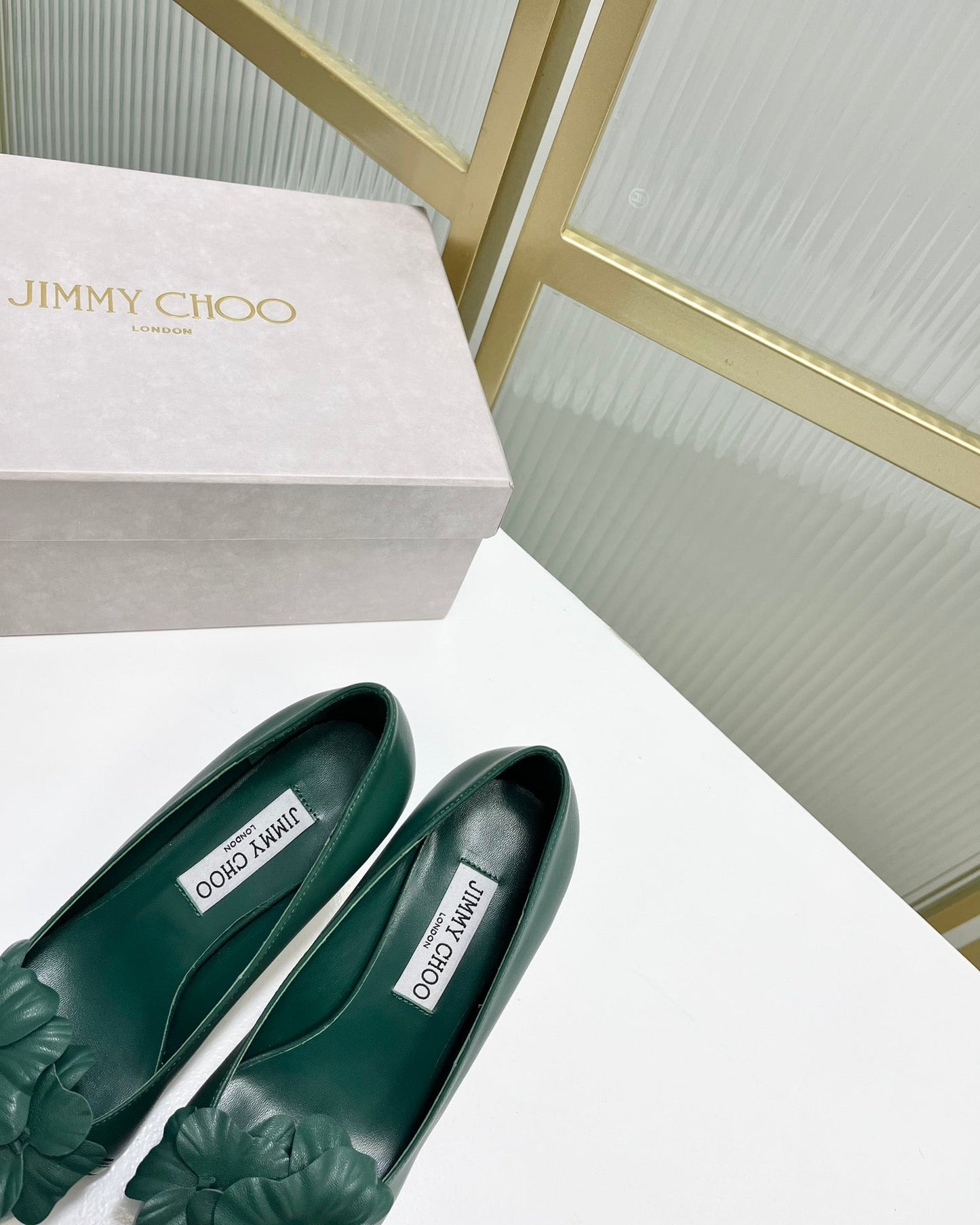 Jimmy Pumps 65mm In Dark Green Cowhide 597815