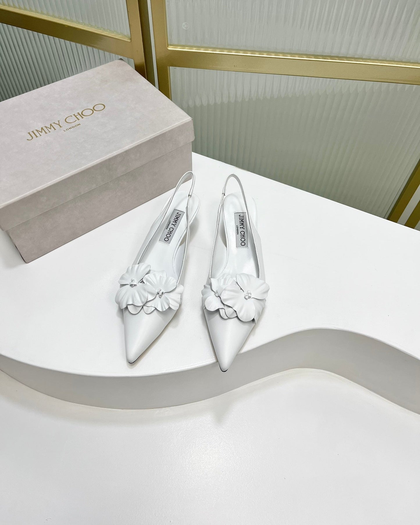 Jimmy Slingback Pumps 45mm In White Cowhide 597826