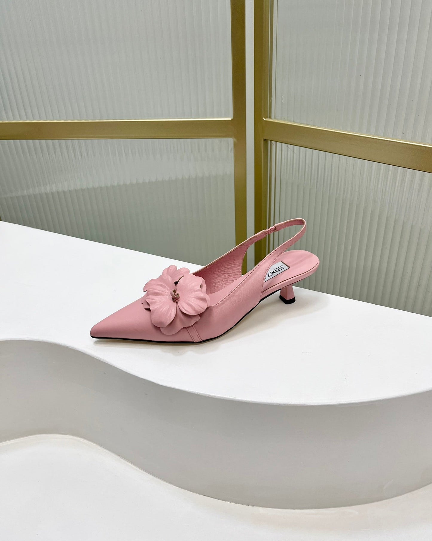 Jimmy Slingback Pumps 45mm In Pastel Pink Cowhide 597828