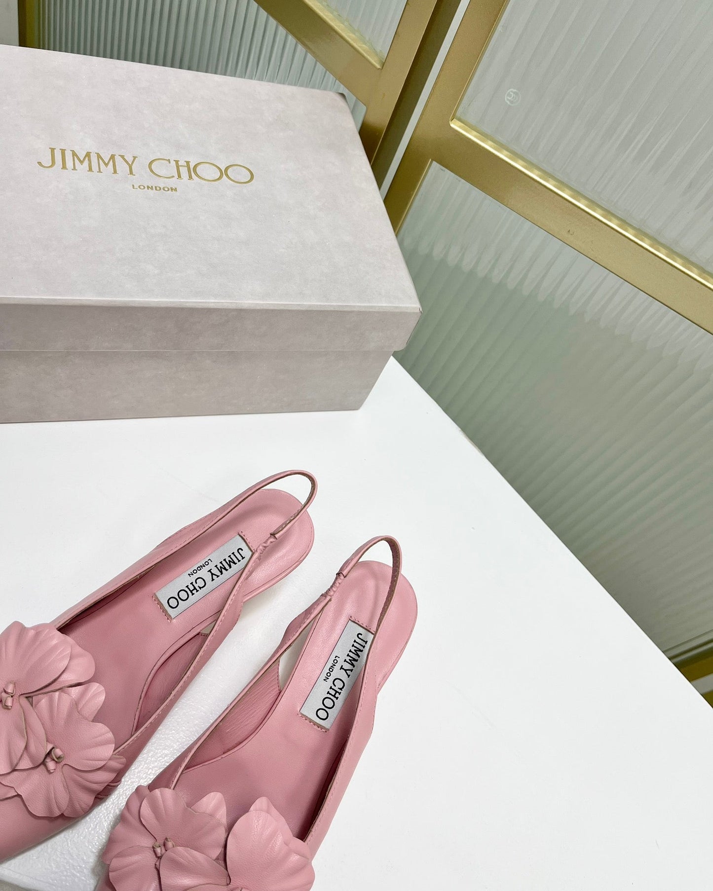 Jimmy Slingback Pumps 45mm In Pastel Pink Cowhide 597828