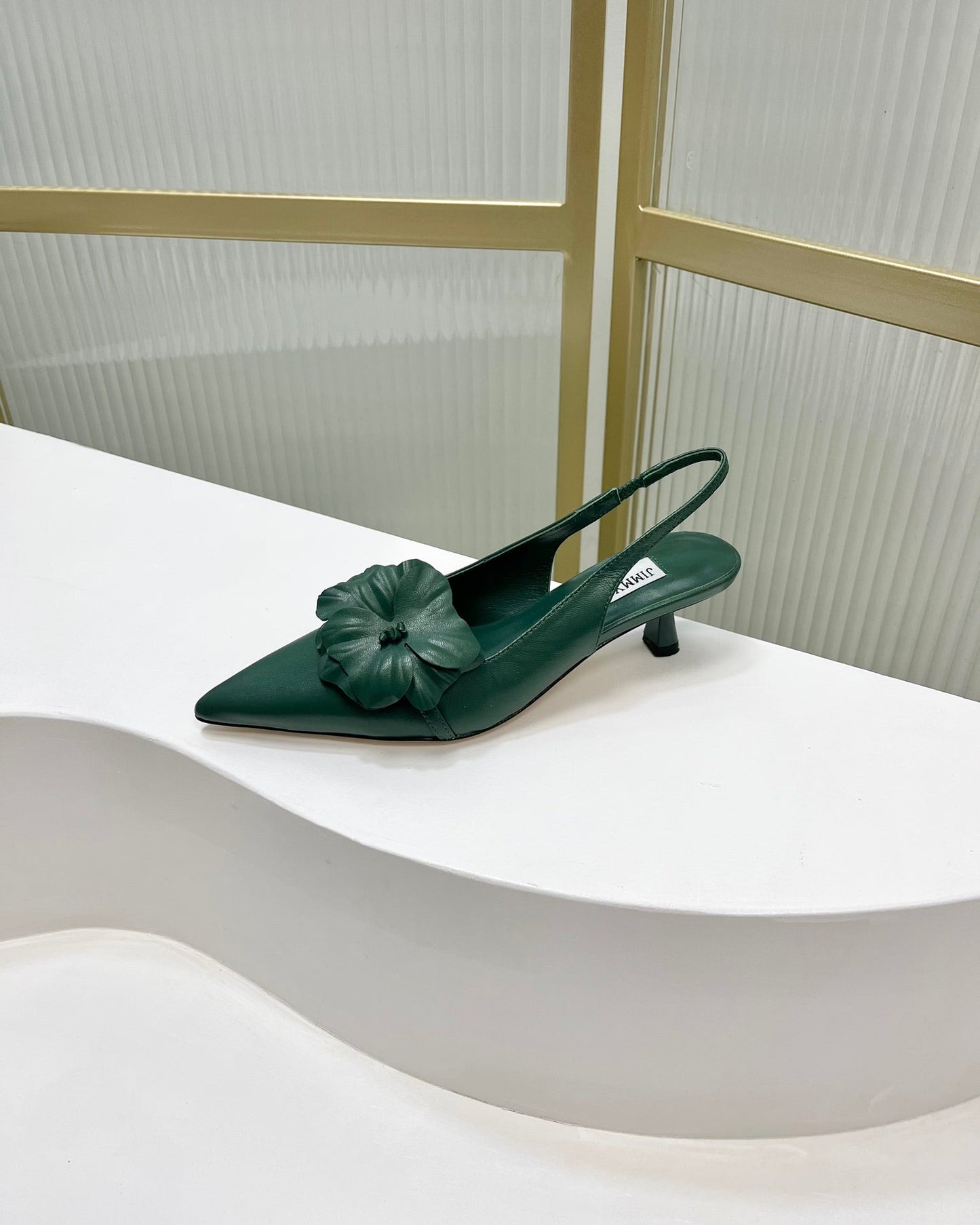 Jimmy Slingback Pumps 45mm In Dark Green Cowhide 597830