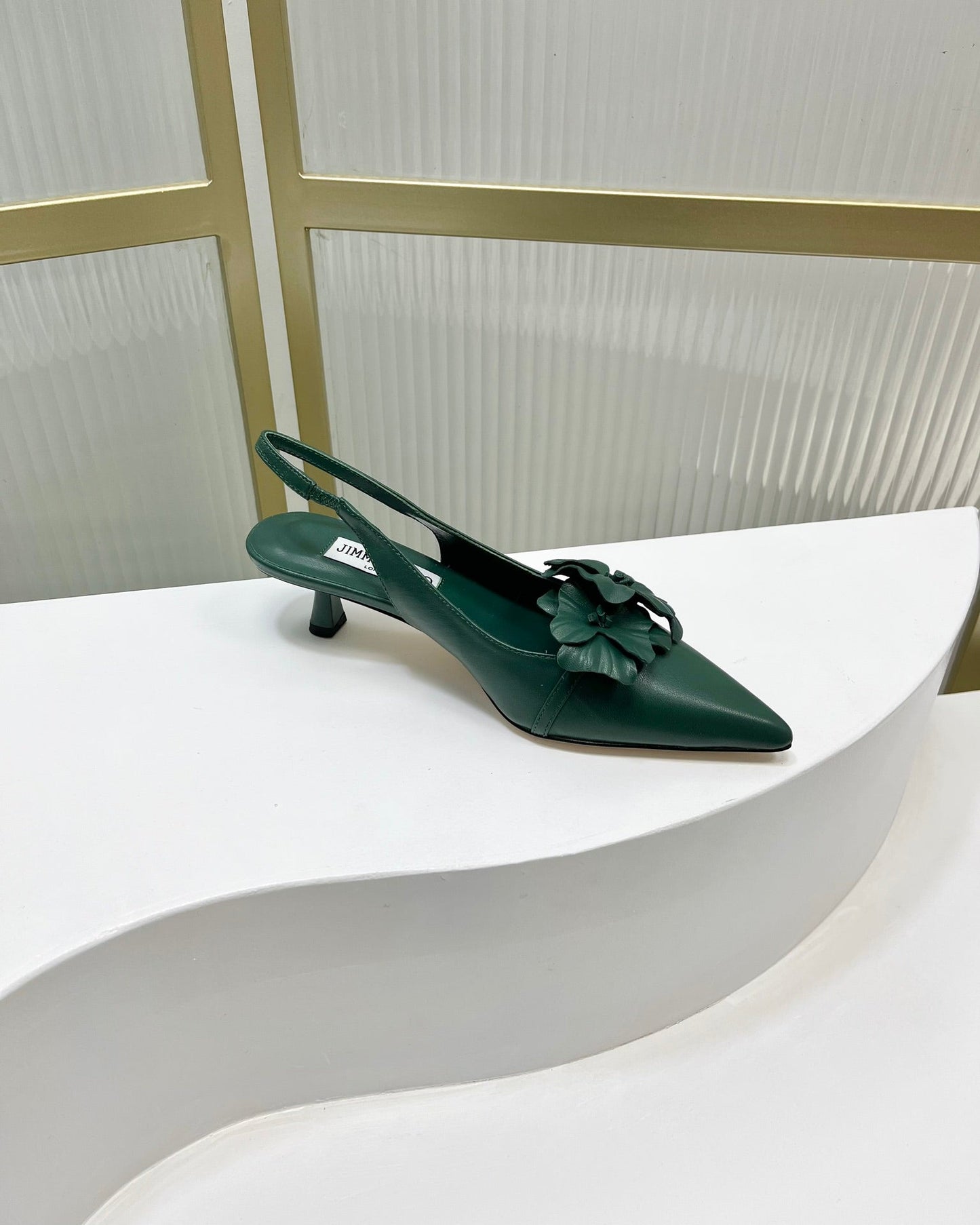 Jimmy Slingback Pumps 45mm In Dark Green Cowhide 597830