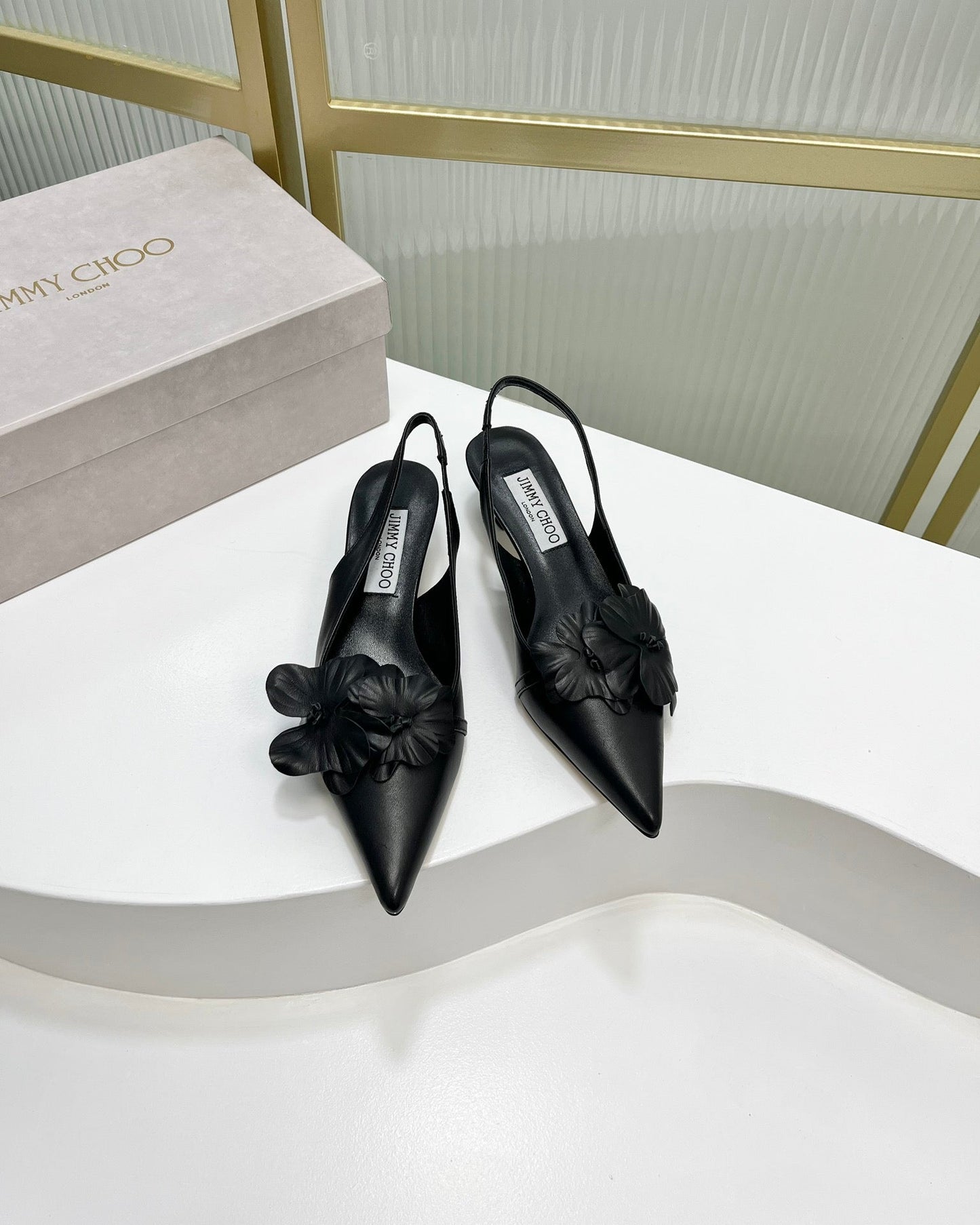 Jimmy Slingback Pumps 45mm In Black Cowhide 597832