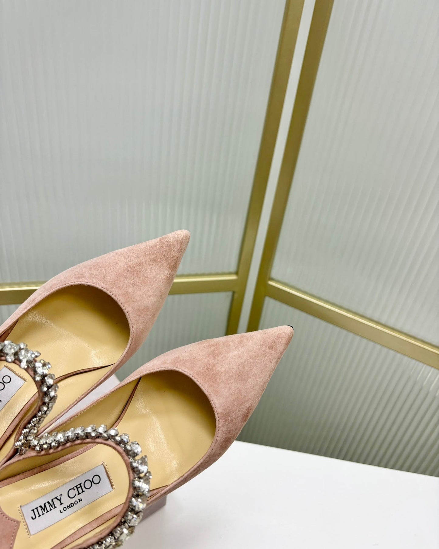 Jimmy Bing 65mm In Pastel Pink Suede Mules 587766