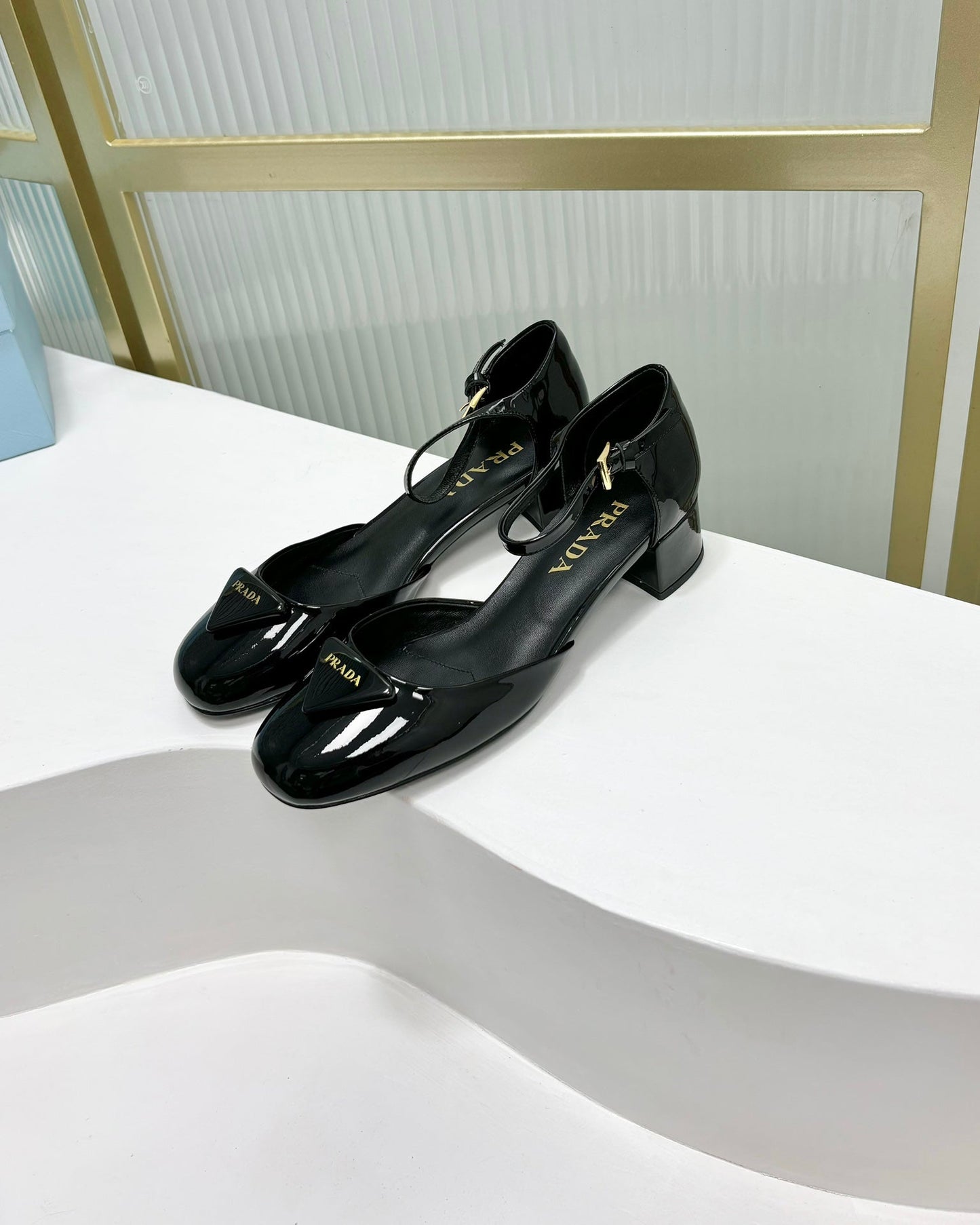 PRA MARY JANE PUMPS BLACK CALFSKIN