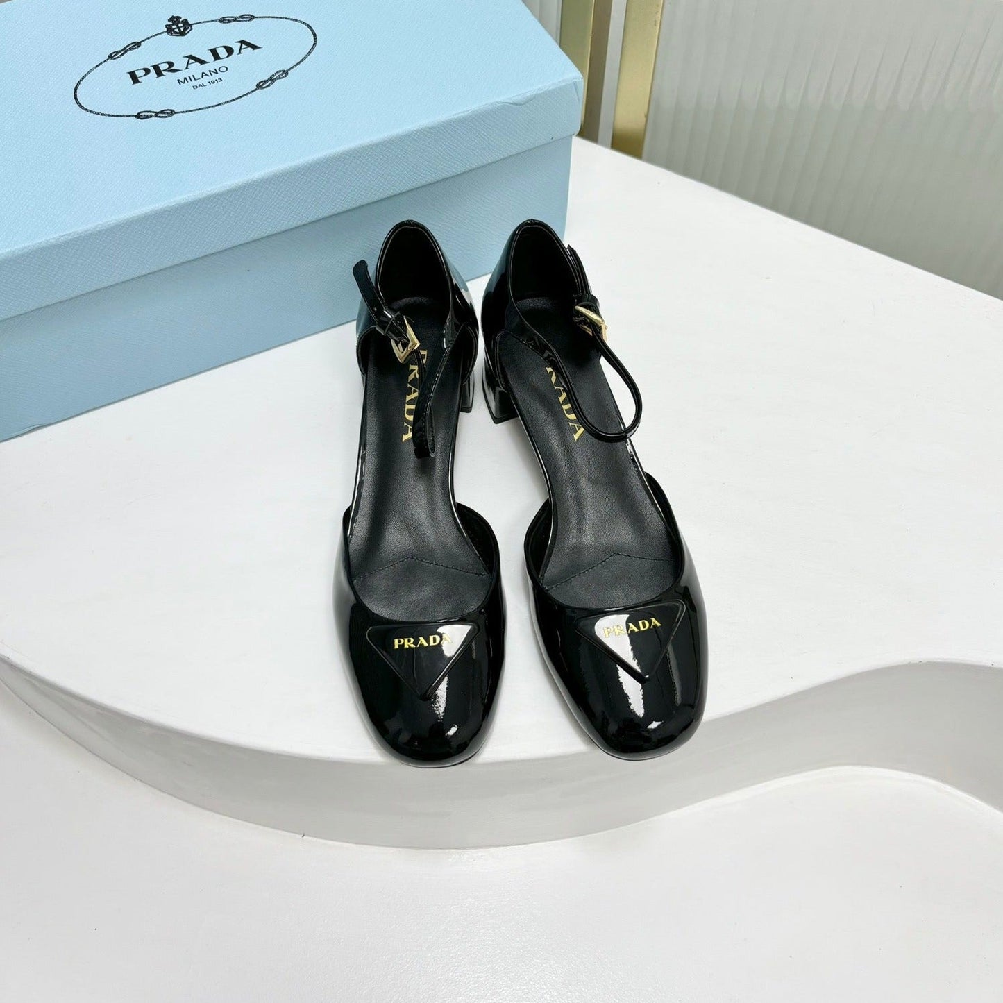 PRA MARY JANE PUMPS BLACK CALFSKIN