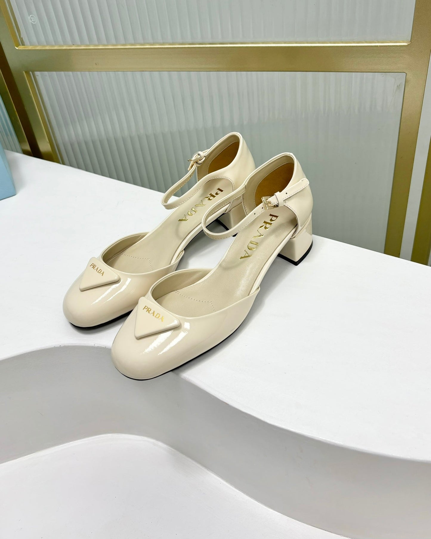 PRA MARY JANE PUMPS CREAMY WHITE CALFSKIN