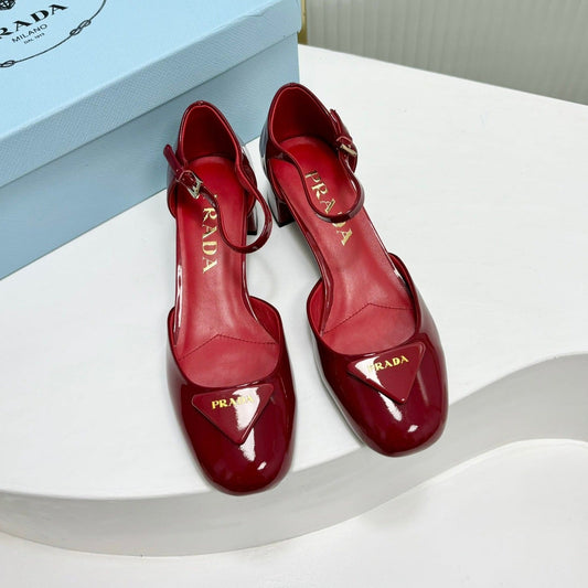 PRA MARY JANE PUMPS CHERRY CALFSKIN