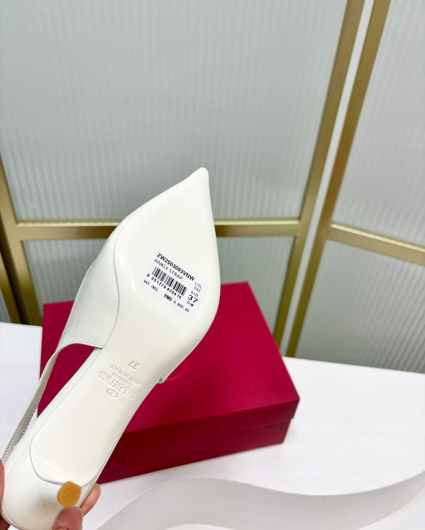 Vlogo The Bold Edition Slingback Pumps 60mm White Glossy Cowhide 843653