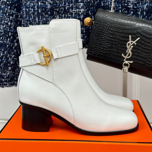 jill 60 ankle boot white calfskin