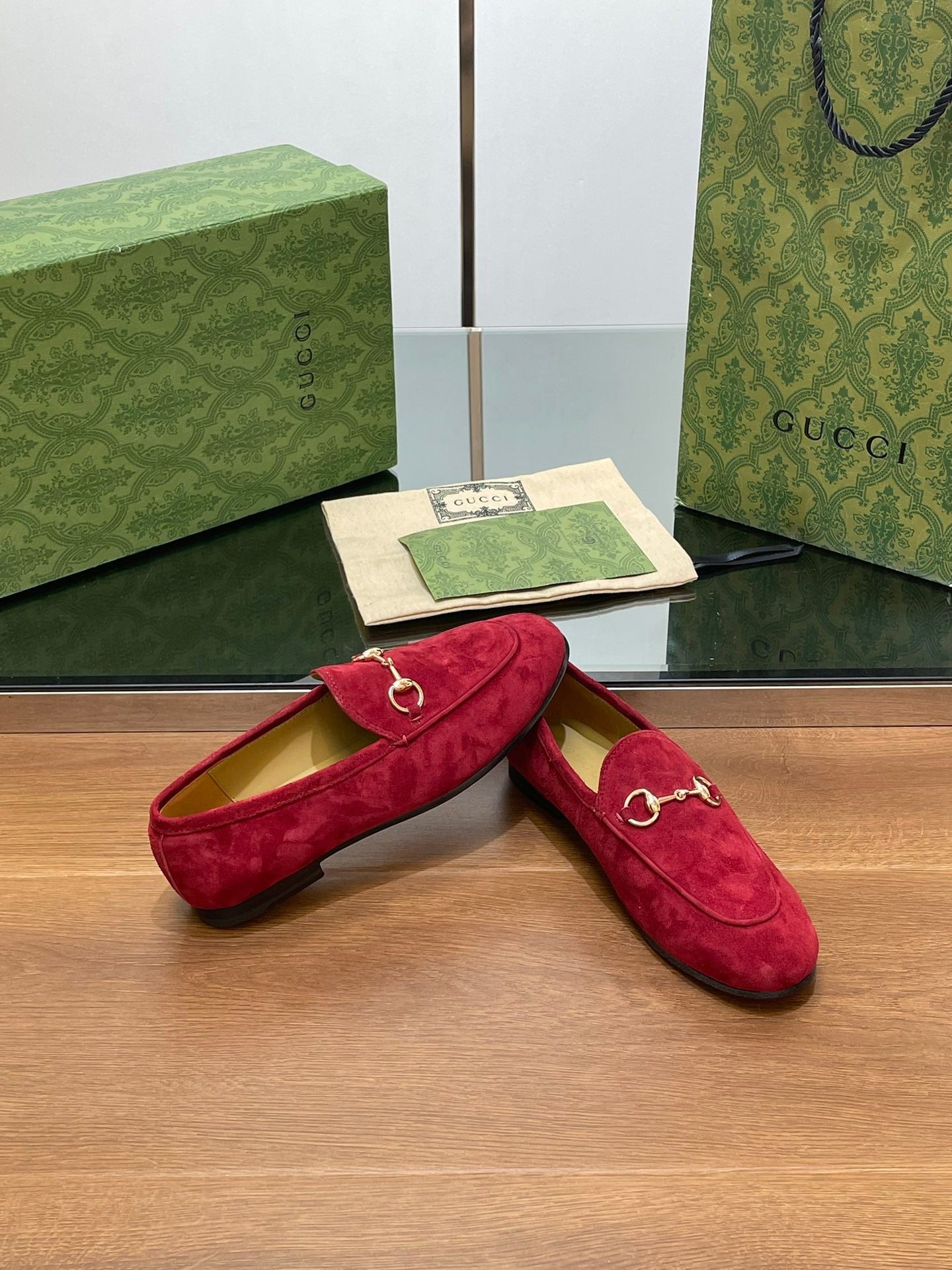 HORSEBIT LOAFER IN CHERRY RED SUEDE