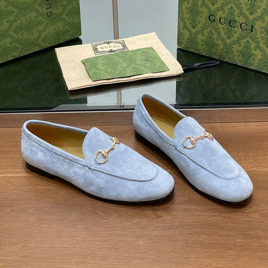 HORSEBIT LOAFER IN LIGHT BLUE SUEDE