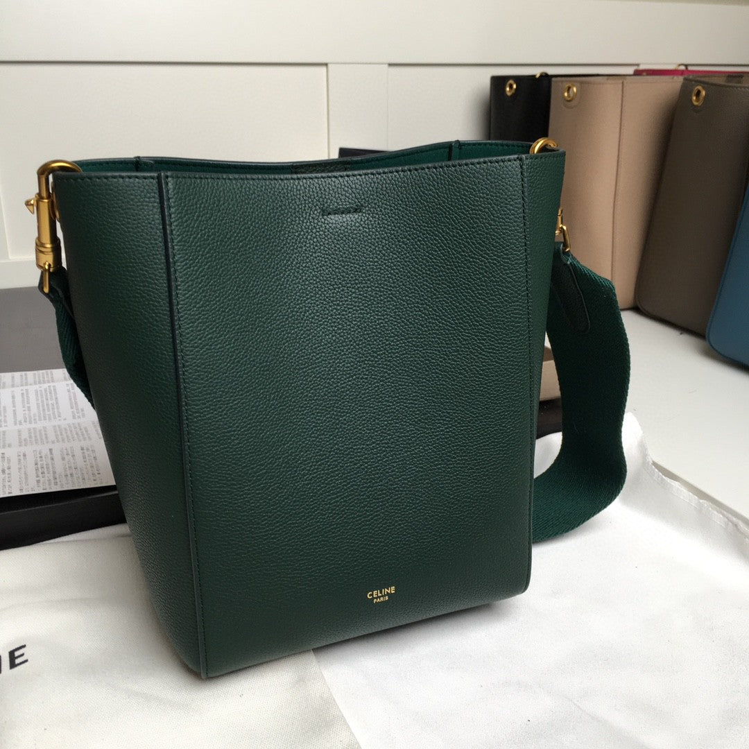 SANGLE SEAU BUCKET 24 BAG GREEN FOREST CALFSKIN