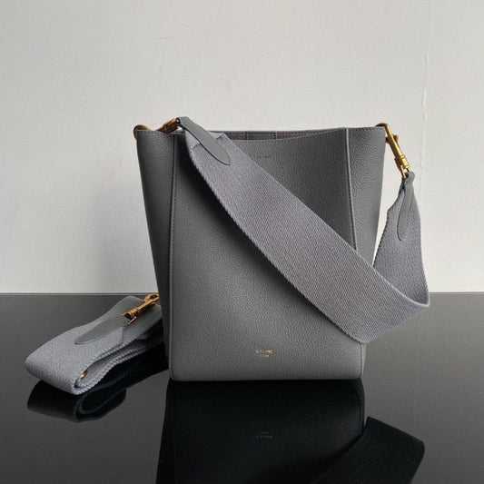 SANGLE SEAU BUCKET 24 BAG GREY CALFSKIN