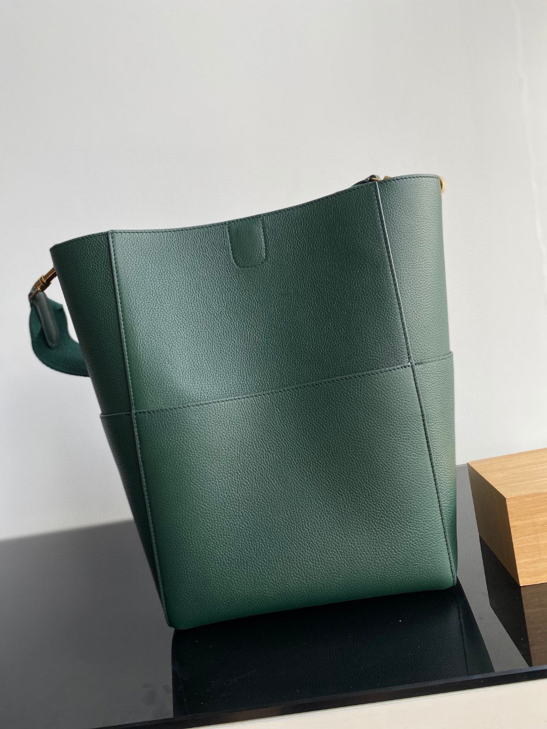 SANGLE SEAU BUCKET 33 BAG GREEN FOREST CALFSKIN