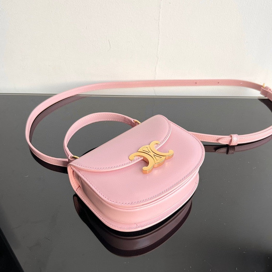 TRIOMPHE 15 Pastel Pink Calfskin Handbag