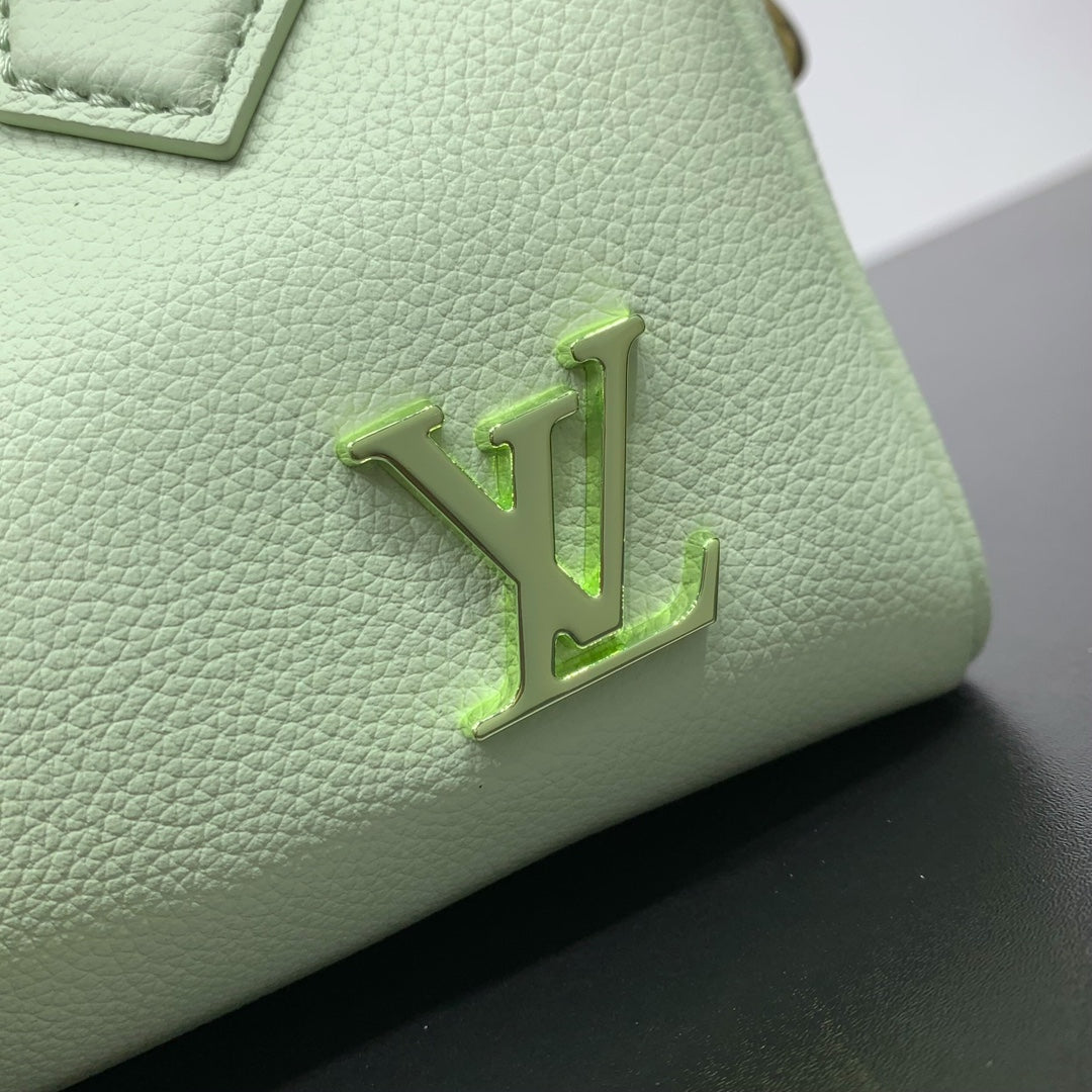 SPEEDY 18 IN PASTEL GREEN CALFSKIN GOLD HARDWARE