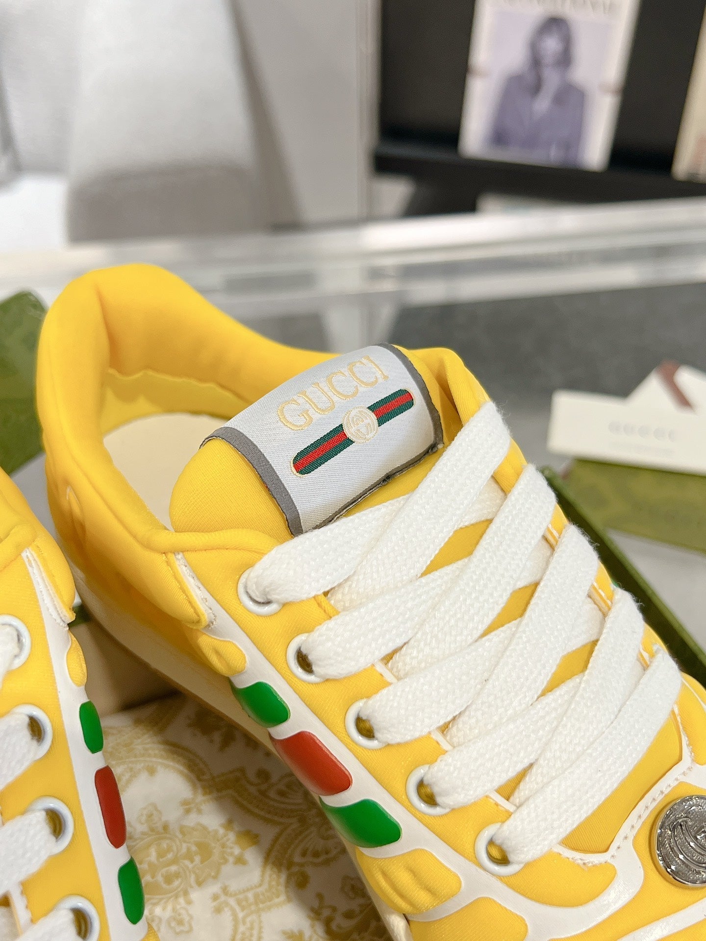 SNEAKER IN BRIGHT YELLOW MIX COLORFUL CALFSKIN