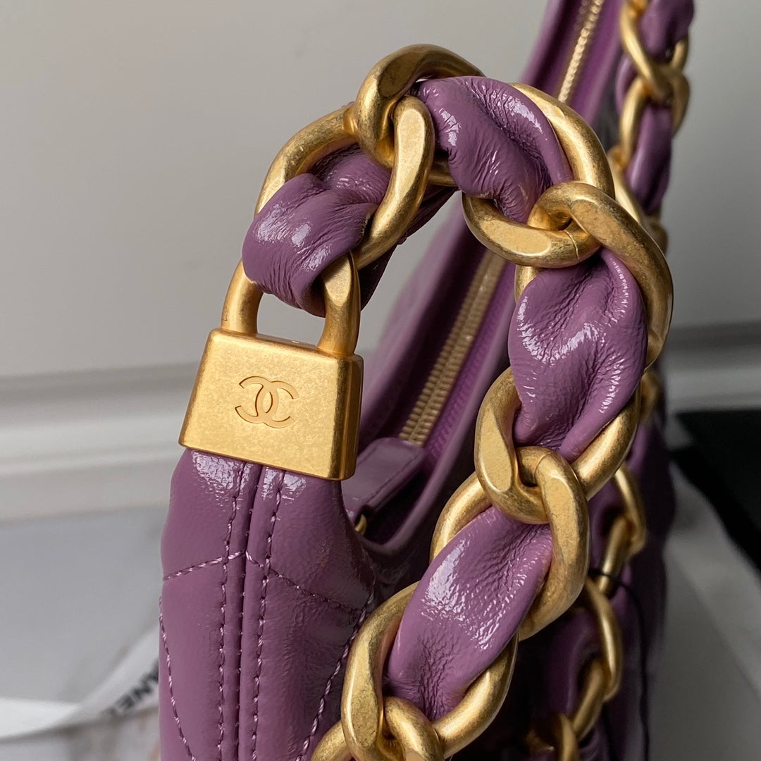 24a hobo bag 38cm violet calfskin gold hardware