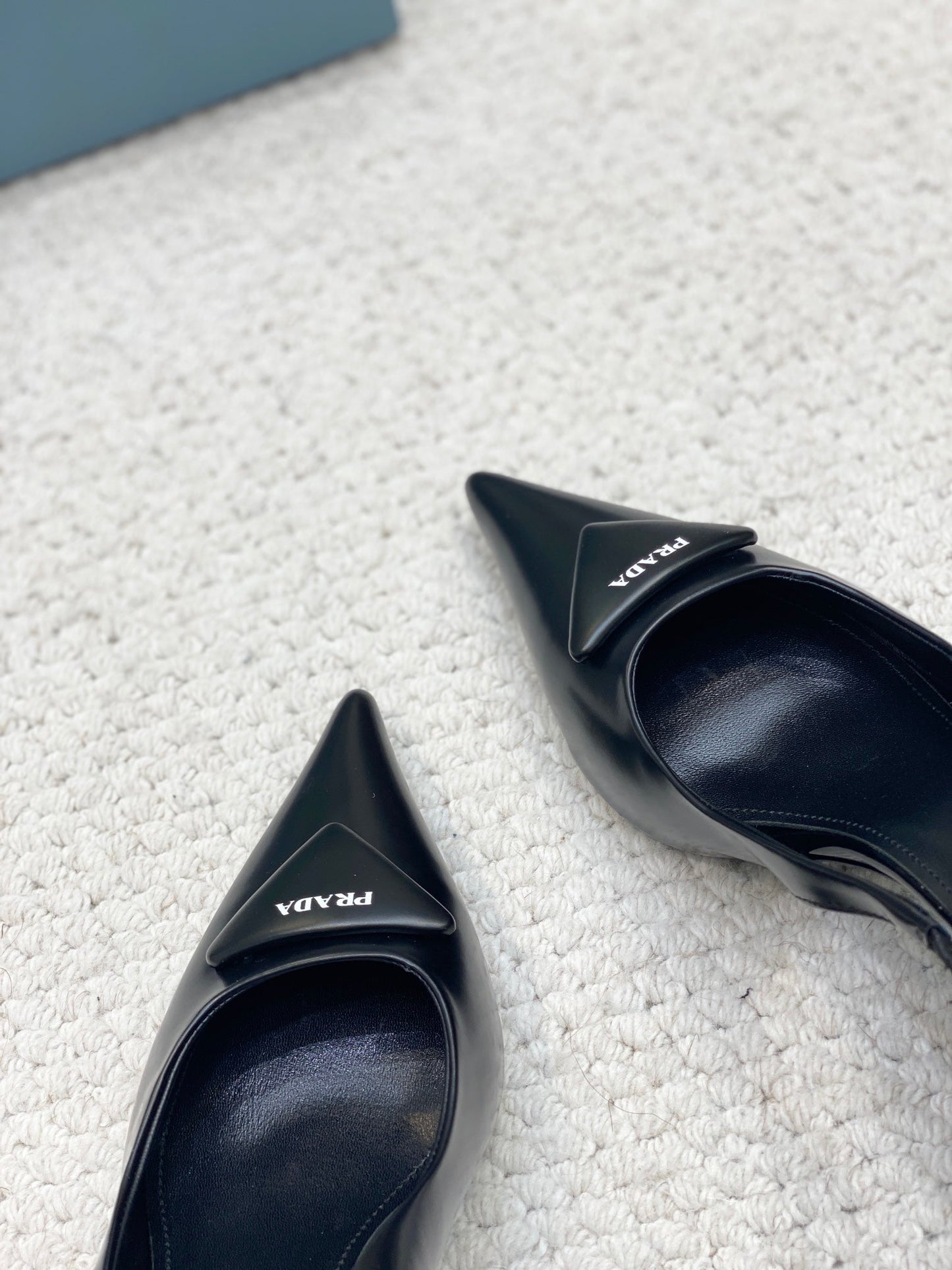 PRA BRUSHED LEATHER SLINGBACK PUMPS 75 BLACK