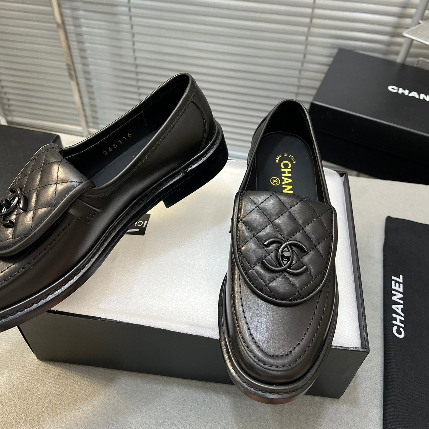 cc moccasins all black clafskin