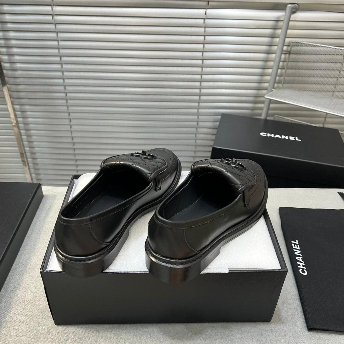 cc moccasins all black clafskin