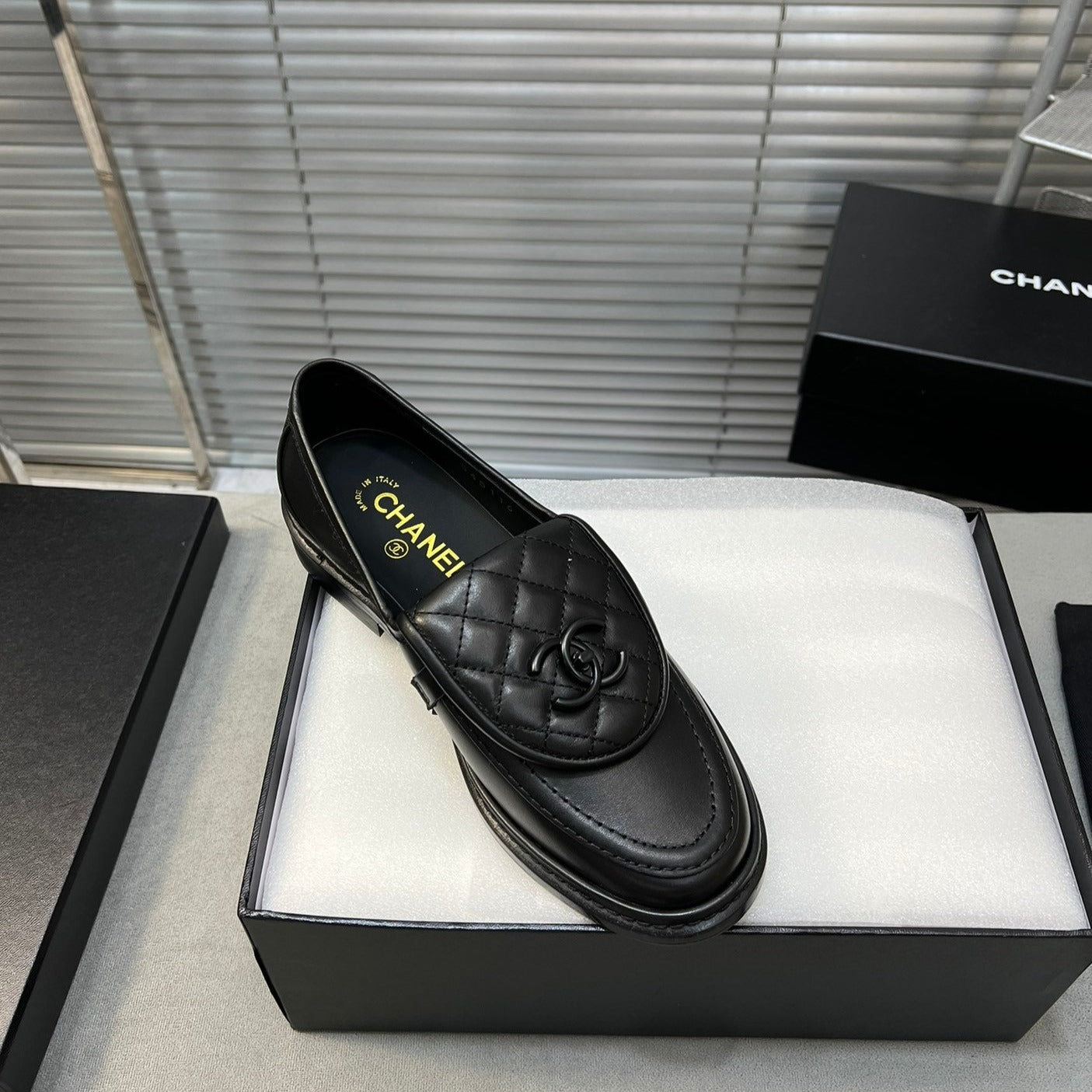 cc moccasins all black clafskin