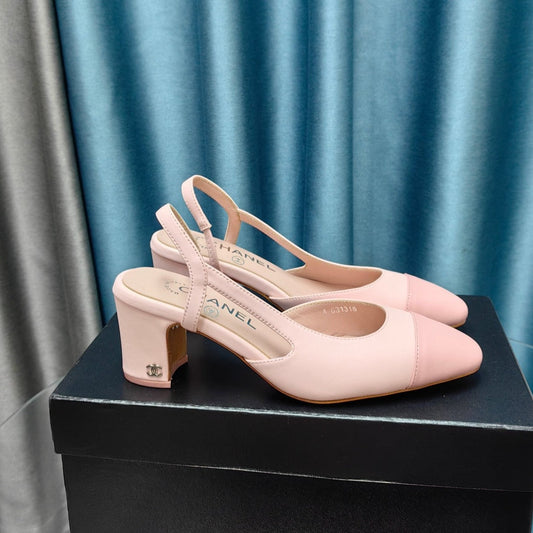 slingbacks 65 light pink and pink calfskin