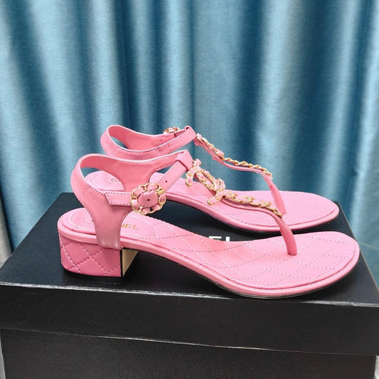 cc thong sandal 40 all pink calfskin