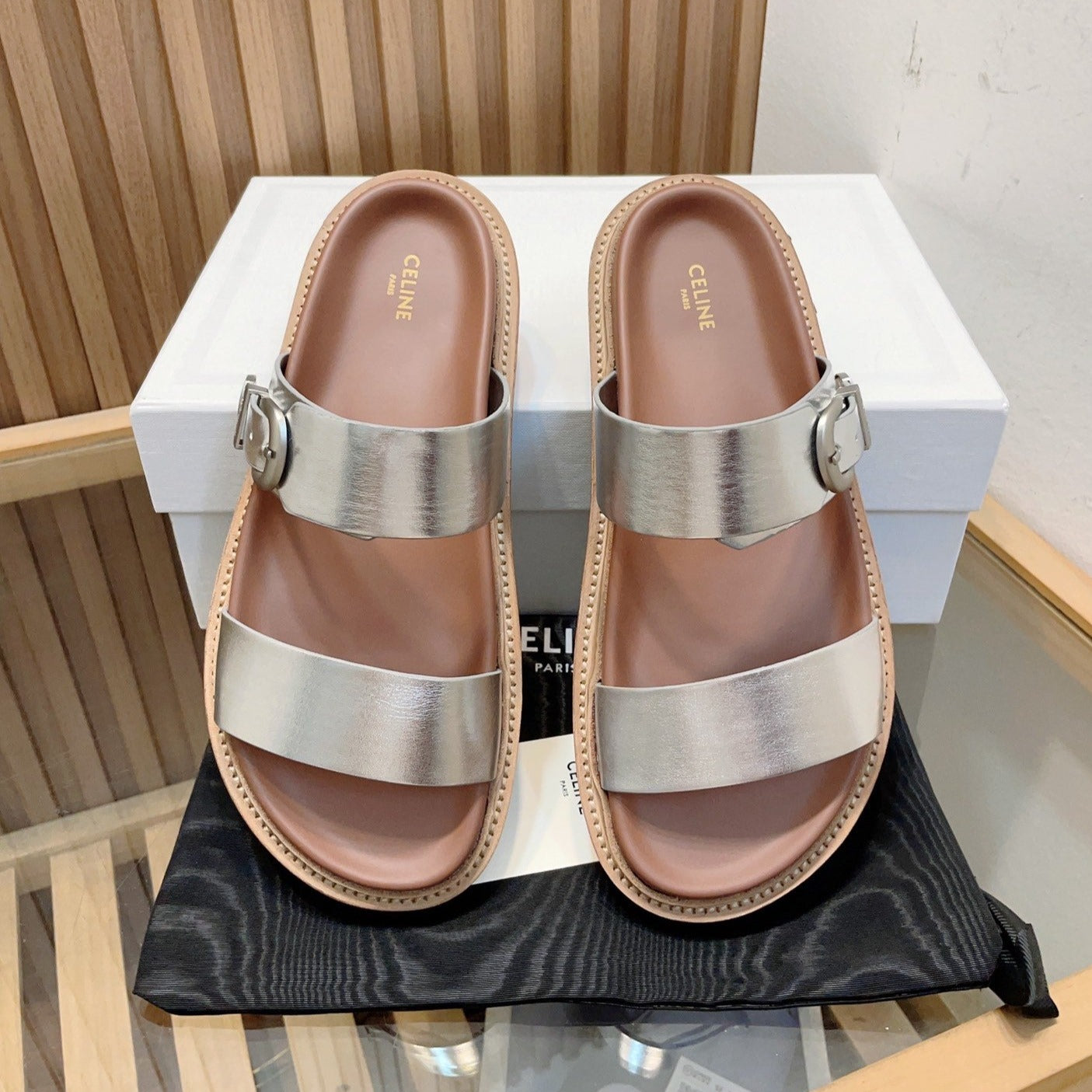 TIPPI IN CALFSKIN - VEGETAL TANNING SILVER BROWN