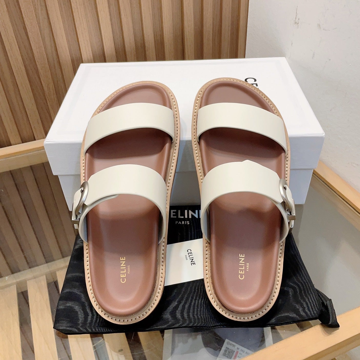 TIPPI IN CALFSKIN - VEGETAL TANNING WHITE BROWN